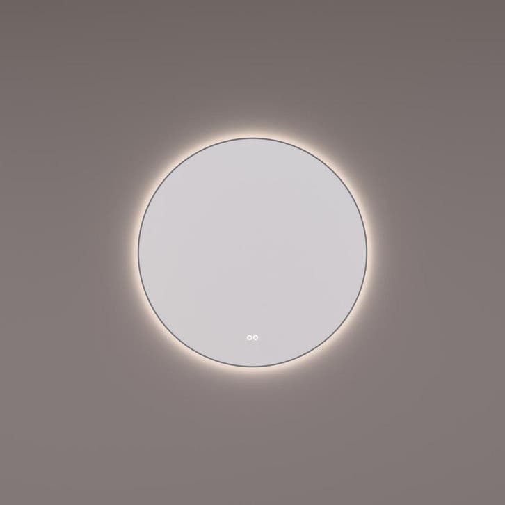 HIPP Design spiegel Rond Gunmetal PVD met Indirecte LED, Huis en Inrichting, Woonaccessoires | Spiegels, Nieuw, Ophalen of Verzenden