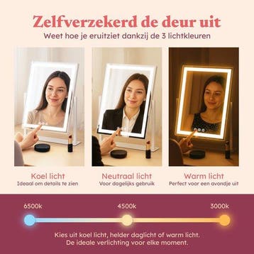 2dekans | Fraay® Hollywood Spiegel met Verlichting 41x30cm -, Ophalen of Verzenden, Zo goed als nieuw