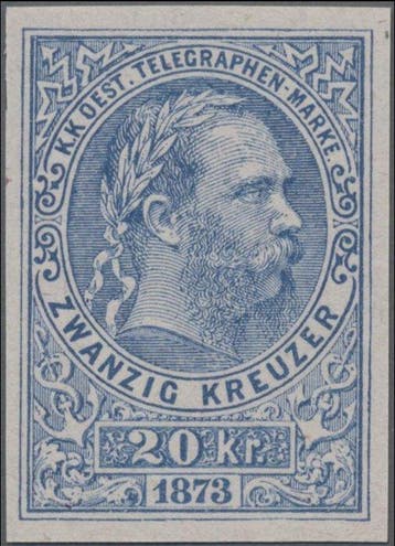 Oostenrijk 1873 - Telegraaf : 20 Kreuzer Keizer Franz, Gestempeld