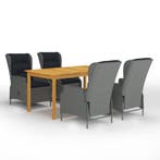 vidaXL 5-delige Tuinset lichtgrijs, 4 zitplaatsen, Nieuw, Tuinset, Verzenden