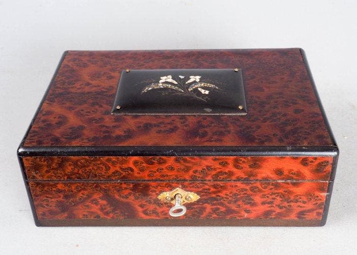 Sieradendoos - marqueterie inlegwerk - Thuya hout - Napoleon, Antiek en Kunst, Curiosa en Brocante