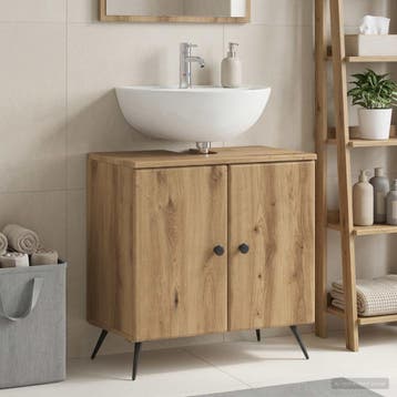 vidaXL Badkamer wastafelkast BREDA Artisanaal eiken, Verzenden, Nieuw, Wastafelkast