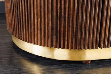 Design dressoir GATSBY 170 cm bruin goud mangohout wit, Ophalen of Verzenden, Nieuw