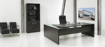 Executive V2 hoekbureau, 230x172cm, black oak, Overige plaatsen, Ophalen of Verzenden, Nieuw in verpakking, Bureau