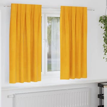 vidaXL Gordijnen 2 st Mosterdgeel 140 x 175 cm fluweel, Verzenden, Nieuw