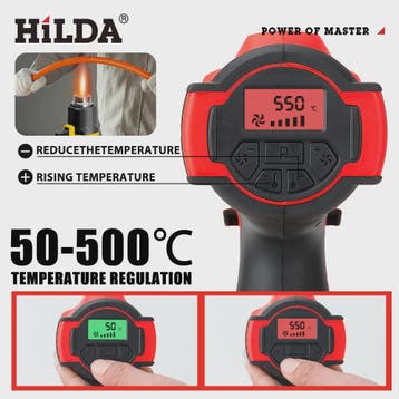 HILDA Accu Hittepistool - Verstelbare Temperatuur & 6 Snelhe, Verzenden, Nieuw
