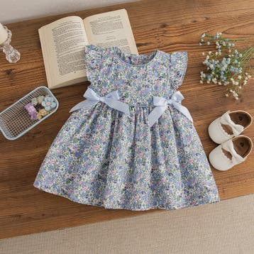 Zomerse Blauwe Bloemen Jurk voor Baby Meisjes - Koreaanse St, Verzenden, Nieuw