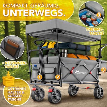 TRESKO® Bolderkar - Opvouwbaar - Bolderwagen - Grijs •, Caravans en Kamperen, Verzenden, Zo goed als nieuw