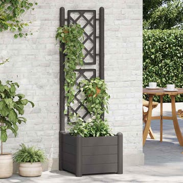 vidaXL Plantenbak met latwerk 43x43x142 cm PP, Kunststof, Verzenden, Minder dan 60 cm, Nieuw