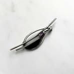 Zonder minimumprijs - Broche Zilver Onyx - Amethist, Sieraden, Tassen en Uiterlijk, Antieke sieraden