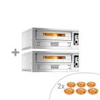 GGM Gastro | (2 stuks) Gas pizzaoven (chamottebodem) - 6+6x, Verzenden
