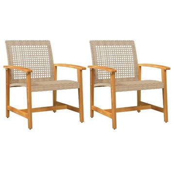 Buitenstoelen Set - Weerbestendig | 63% Korting | B-keuze, Ophalen of Verzenden, Gebruikt, Rotan