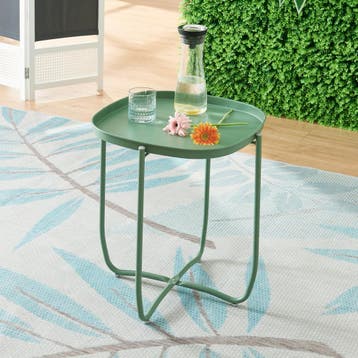 Tuintafel Sandefjord bijzettafel metaal 53x46x46cm groen [en, Verzenden, Nieuw