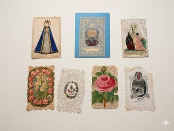 Set of 7 RARE Antique French Religious Canivets