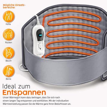 Warmtekussen rug - Warmteband - Verwarmde rugband - Grijs -, Verzenden, Zo goed als nieuw