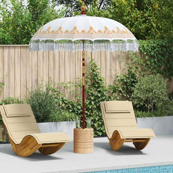 vidaXL Balinese Parasol 190 x 190 x 260 cm, Verzenden, Nieuw, 1 tot 2 meter