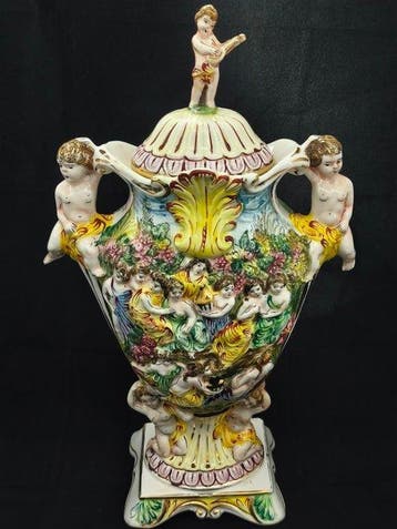 Capodimonte - manifattura B.Q. - dekselvaas - Porselein -, Antiek en Kunst
