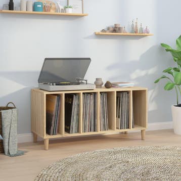 vidaXL Platenkast 100x38x48 cm bewerkt hout sonoma, Verzenden, Nieuw