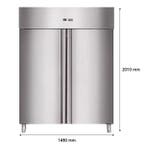 RVS koelkast GN2/1 1400 liter -2° tot +8° C, Verzenden, Nieuw in verpakking, Koelen en Vriezen