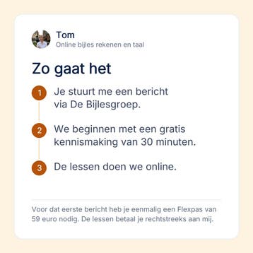 Bijles rekenen voor de basisschool tot en met havo, online, Privéles, Bijles