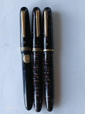 Lotto 3 penne stilografiche Montegrappa extra nera con, Nieuw