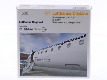 Schaal 1:500 Herpa 515962 Bombardier CRJ700 50 Jahre - W..., Ophalen of Verzenden, Zo goed als nieuw