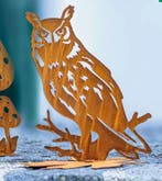 Metaal decoratie uil op een voet 26 cm, Tuin en Terras, Verzenden, Nieuw