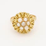 Ring - 18 karaat Geel goud Parel, Nieuw