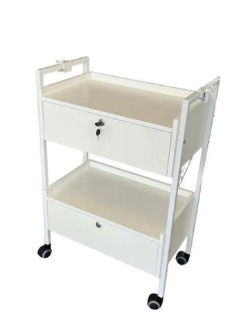 Werk tafel-Prof trolley - luxe werktafel 2 lades - kleur wit, Ophalen of Verzenden, Nieuw