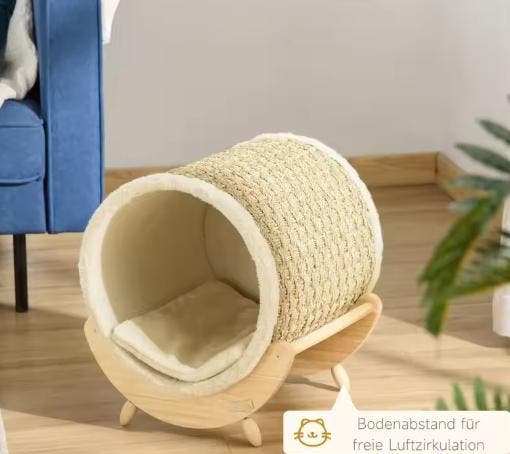 Stabiel Kattenhuis met Kraskant en Zacht Ligkussen, Dieren en Toebehoren, Kattenmanden, Nieuw, Verzenden