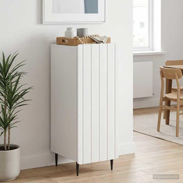 vidaXL Dressoir Wit 34,5 x 33 x 92 cm Bewerkt hout, Verzenden, Nieuw, Overige houtsoorten, Minder dan 50 cm
