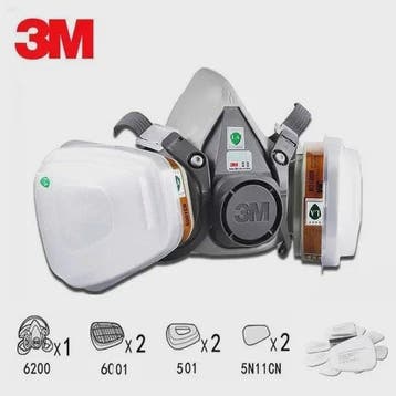 3M 6200 Herbruikbaar Halfmasker Gasmasker voor Verf, Chemica, Verzenden, Nieuw