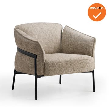 Luxe kamerstoel - Beige teddy stoffering (Design meubilair), Werkplek, Ophalen of Verzenden, Gebruikt, Overige typen