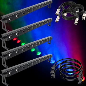 Ayra LED Tri-Bar pixelbar lichtset (4 stuks) incl. DMX- en, Verzenden, Nieuw