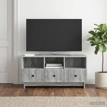 vidaXL TV-kast met lade Grijs sonoma 102 x 34,5 x 50 cm, Minder dan 50 cm, Verzenden, Nieuw, Minder dan 100 cm