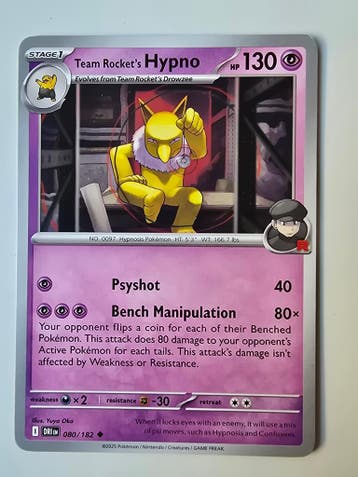 TEAM ROCKETS HYPNO (DESTINED RIVALS 080/182) (TRADING CARD), Verzenden, Gebruikt