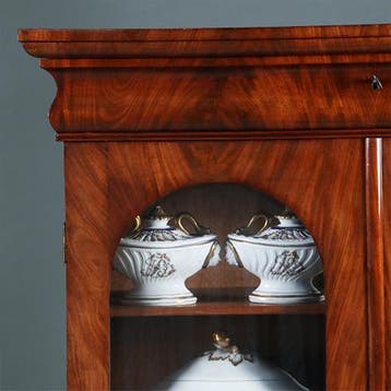 Biedermeier boekenkastje met getoogde ruiten uitneembare bes, Ophalen of Verzenden