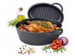 Veiling - Gietijzeren braadslede 34 cm met grilldeksel – D, Nieuw