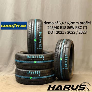 205/40/18 86W RSC* Goodyear zomerbanden 6,4/6,2mm profiel 4X, 18 inch, Gebruikt, Band(en), Personenwagen