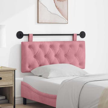 vidaXL Hangend hoofdbord Roze Fluweel, Verzenden, Nieuw, Stof