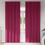 vidaXL Zwart-out Gordijnen met Ringen 2 pcs Wijnrood 225 x, Verzenden, Nieuw, Rood