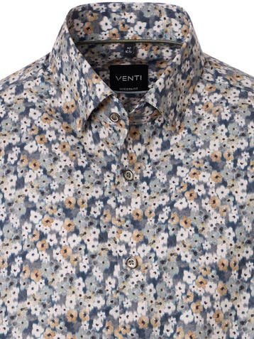 Venti Overhemd Kent Kraag Met Motief Modern Fit, Kleding | Heren, Verzenden, Nieuw, Grijs