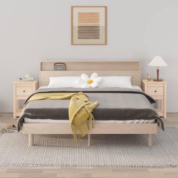 vidaXL Nachtkastjes 2 st 40x35x61,5 cm massief grenenhout, Verzenden, Nieuw