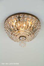 Oude kristallen plafonnieres, plafondlampen, wandlampen, Antiek en Kunst, Ophalen of Verzenden