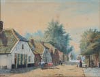 J.H. Eggelte (XX) - Dorpsgezicht met runderen