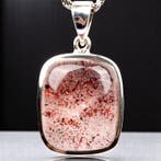 Zeldzaam kwarts met rode lepidocrocietinclusie - Zilveren, Verzamelen, Mineralen en Fossielen