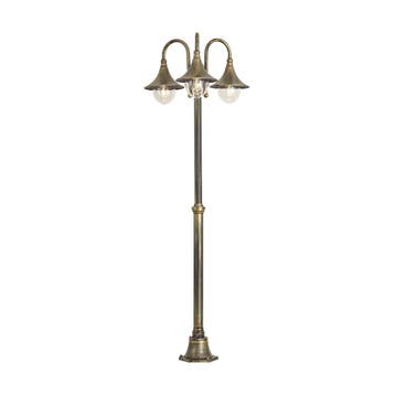Klassieke buitenlantaarn zwart met antiek goud 200cm, Tuin en Terras, Buitenverlichting, Verzenden, Nieuw, Aluminium