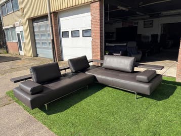 Hoekbank Rolf Benz  leer design bruin bankstel modern sofa, Huis en Inrichting, Design, Hoekbank, Vierpersoons of meer, Leer