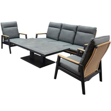 Alzano stoel bank lounge diningset 4 delig verstelbaar, Tuin en Terras, Tuinsets en Loungesets, Ophalen of Verzenden, Nieuw, Aluminium