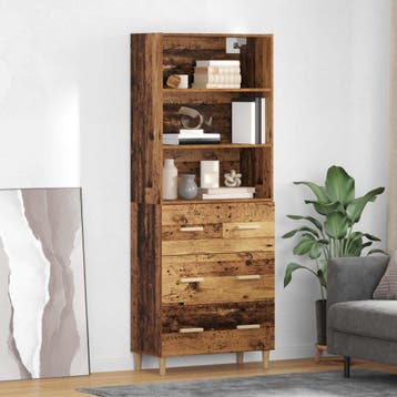 vidaXL buffetkast Oud Hout 69,5 x 32,5 x 180 cm Bewerkt hout, Minder dan 50 cm, Verzenden, Nieuw, Minder dan 100 cm